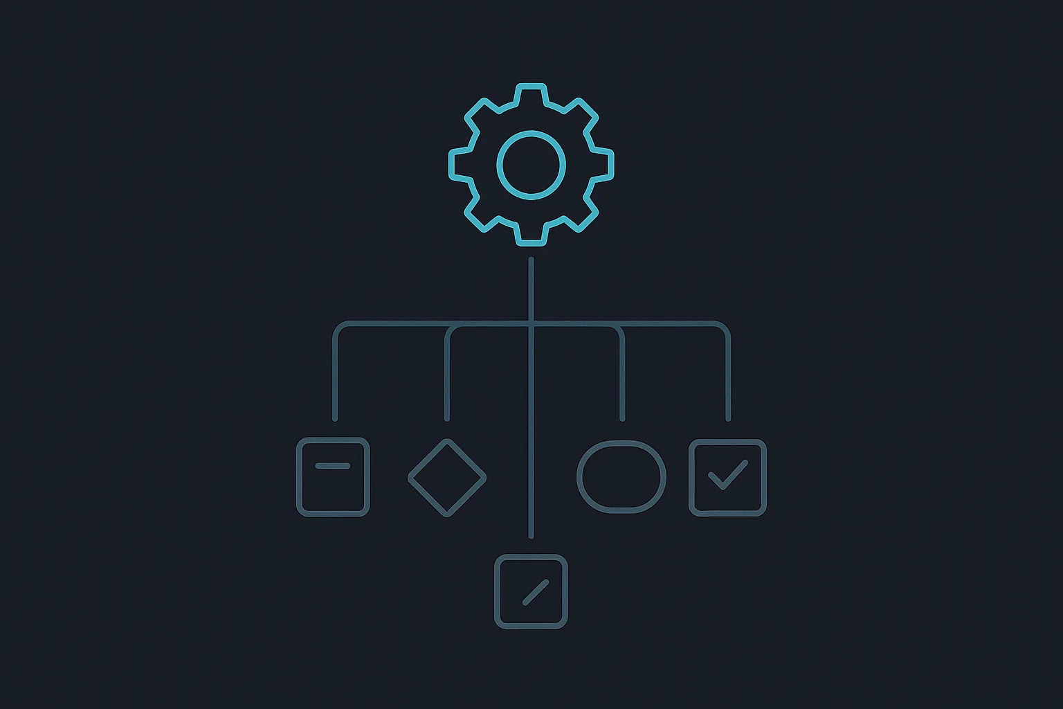 A diagram showing a single feature icon branching into several smaller decision-point icons, illustrating how one feature request hides many separate decisions