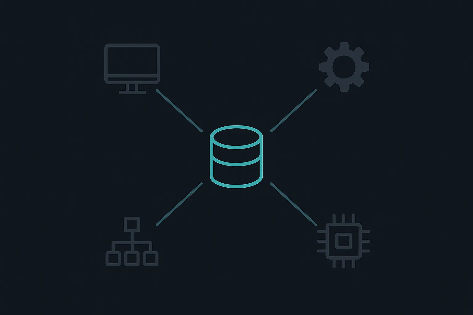 A hub-and-spoke diagram showing a central product icon connected by lines to several external system icons representing payments, authentication, and a CRM